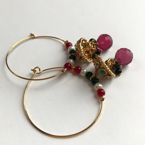 Bollywood hoop earrings _ handmade - Picture 8 of 8